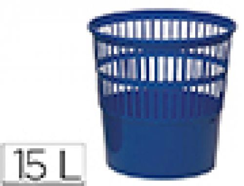 Cesto de papeis q-connect plastico 15 litros cor azul 285 x 290 mm , Csp , 20344 , 8003438041425